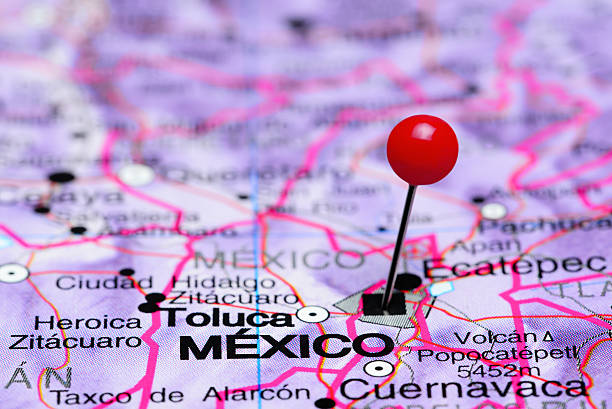 istock Mexico city pinned on a map of Mexico 498770352