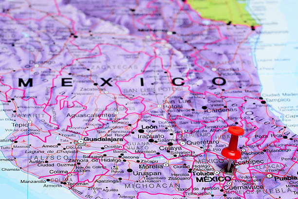istock Mexico city pinned on a map of Mexico 498770434