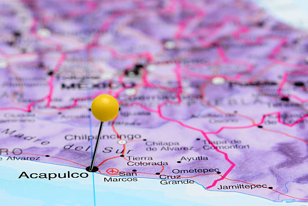 istock Acapulco pinned on a map of Mexico 498770682