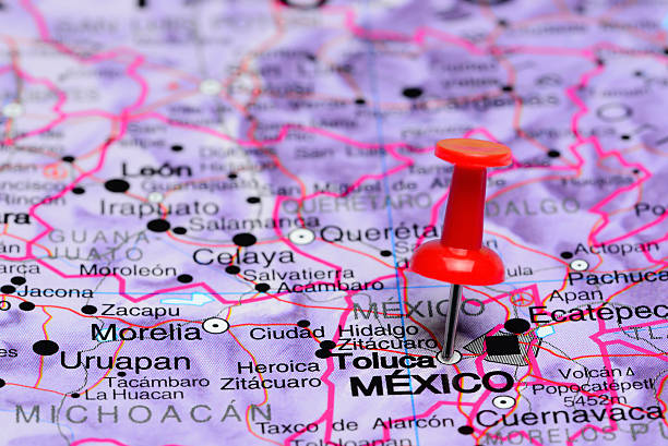 istock Toluca pinned on a map of Mexico 498770912