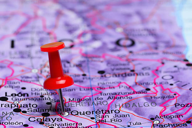 istock Queretaro pinned on a map of Mexico 498771088