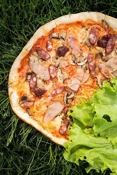 Pizza and salad