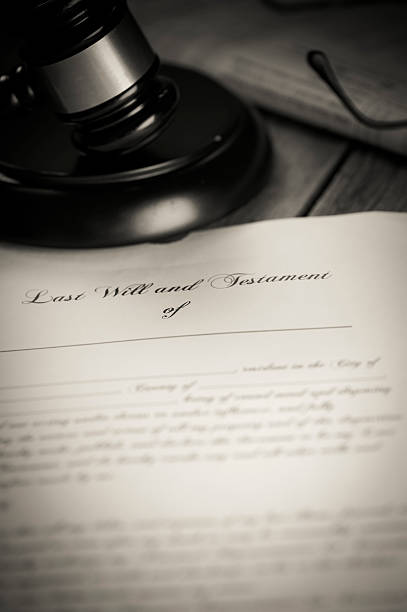 istock Last will and testament form with gavel 498771178