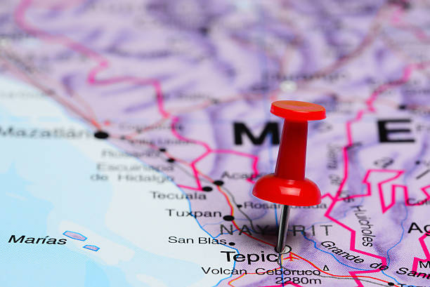 Tepic pinned on a map of Mexico