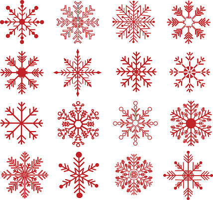 The vector for Red Snowflakes Silhouette Collections