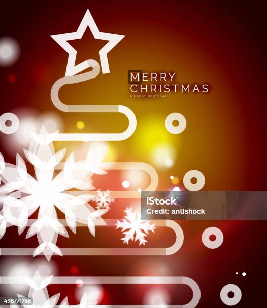 Holiday Red Abstract Background Winter Snowflakes Christmas And New Year Stock Illustration - Download Image Now