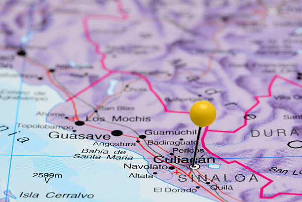 Culiacan pinned on a map of Mexico