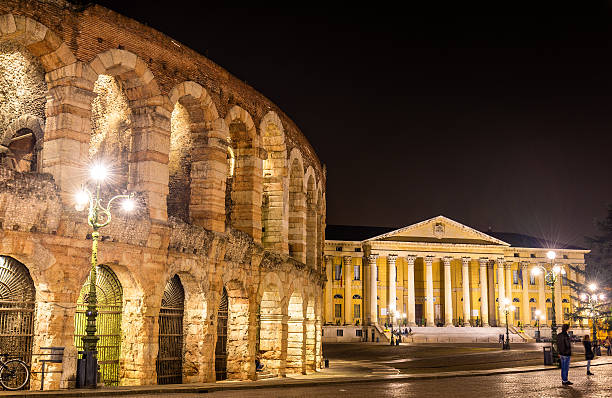 The Arena and Palazzo Barbieri in Verona - Italy The Arena and Palazzo Barbieri in Verona - Italy verona opera stock pictures, royalty-free photos & images