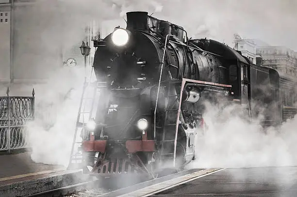 Photo of Retro steam train.