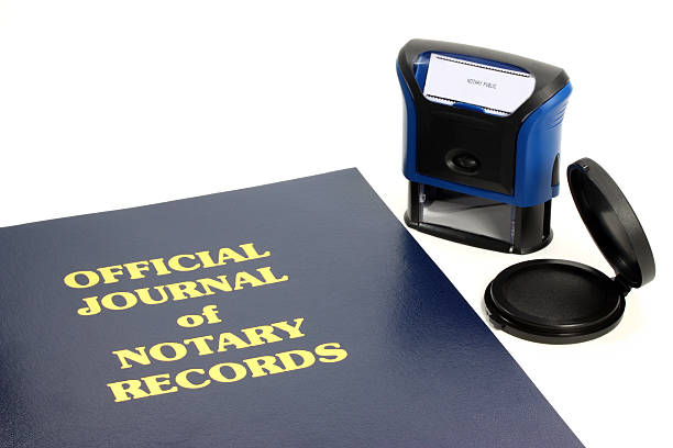 Notary Journal Official notary journal and stamp shorthand stock pictures, royalty-free photos & images