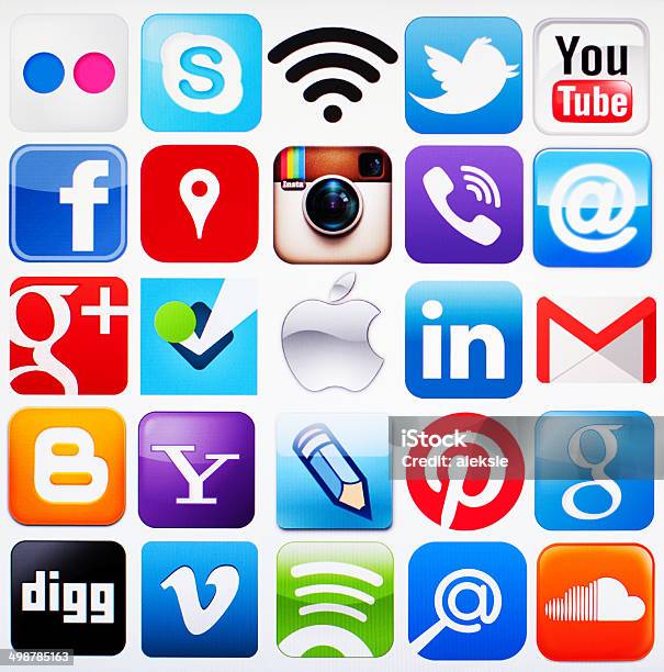 Socialmediasymbole Stockfoto und mehr Bilder von Icon - Icon, Soziales Thema, Medienwelt
