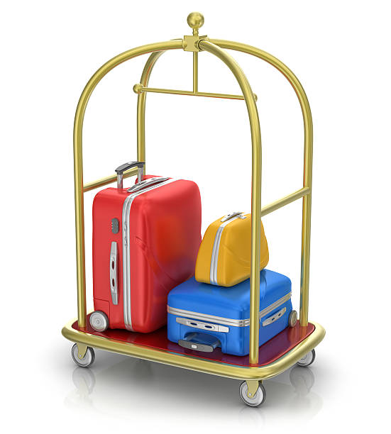 手荷物カートおよびケース - luggage cart ストックフォトと画像