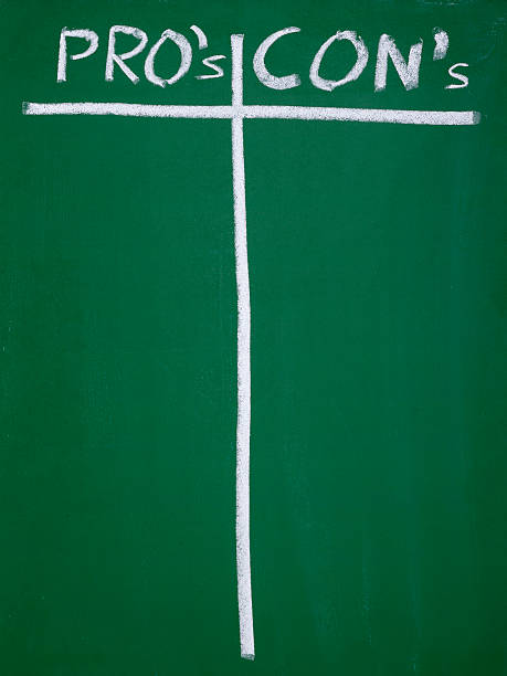 istock finance business graph on chalkboard pros and cons column 498788675
