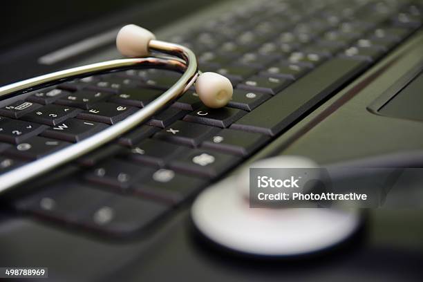 Stethoscope And Laptop Stock Photo - Download Image Now - Accessibility, Advice, Blue