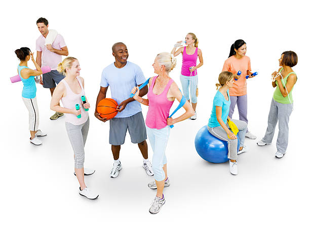 Multiethnic Fitness Group Multiethnic Fitness Group exercise class photos stock pictures, royalty-free photos & images