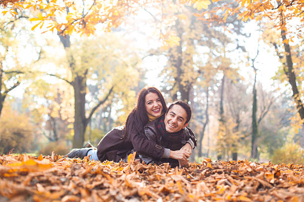 istock Smiling couple having fun in the park. 498794270