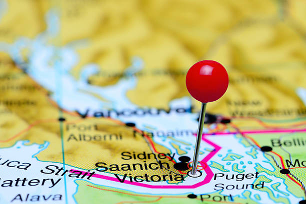 istock Victoria pinned on a map of Canada 498795024