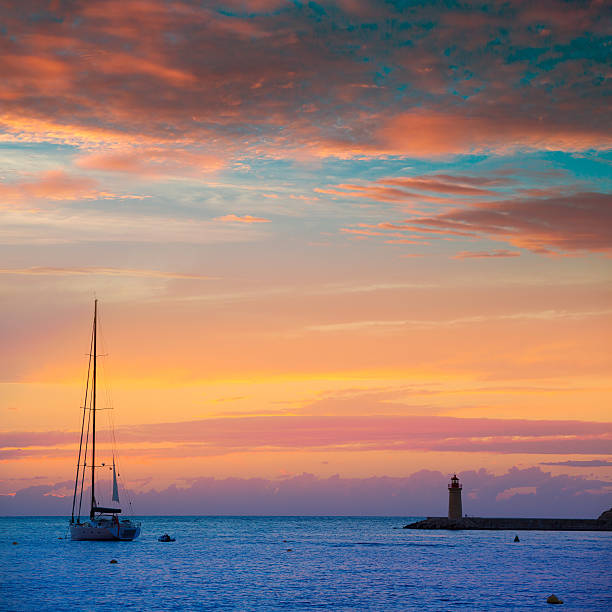 Mallorca port de Andratx sunset in Mallorca at Balearic islands of spain