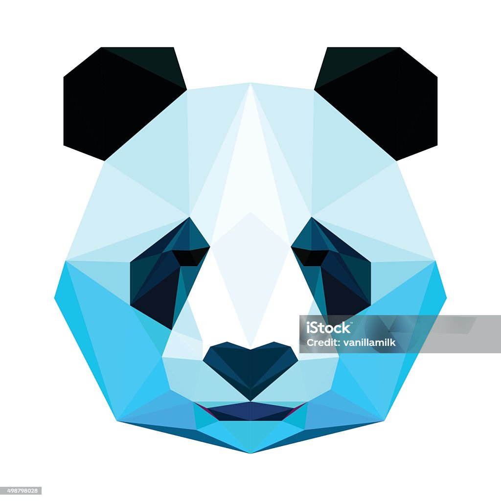 Abstract polygonal geometric triangle bright panda portrait isolated on white Abstract polygonal geometric triangle bright panda portrait isolated on white background for use in design Panda - Animal stock vector