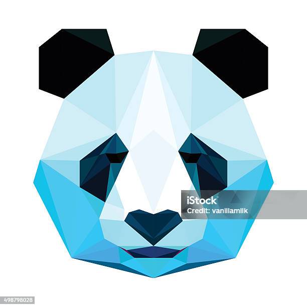 Abstract Polygonal Geometric Triangle Bright Panda Portrait Isolated On White Stock Illustration - Download Image Now