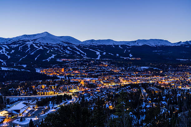 Breckenridge, Colorado au crépuscule pistes de Ski l'hiver - Photo