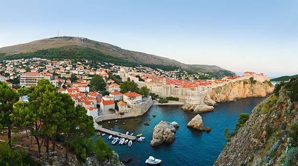 Panorama of Dubrovnik, Croatia at sunset Panorama of Dubrovnik, Croatia - architecture background dubrovnik lopud stock pictures, royalty-free photos & images