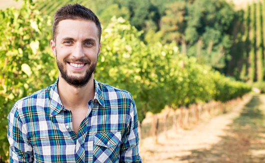 Smiling Man in Vineyard