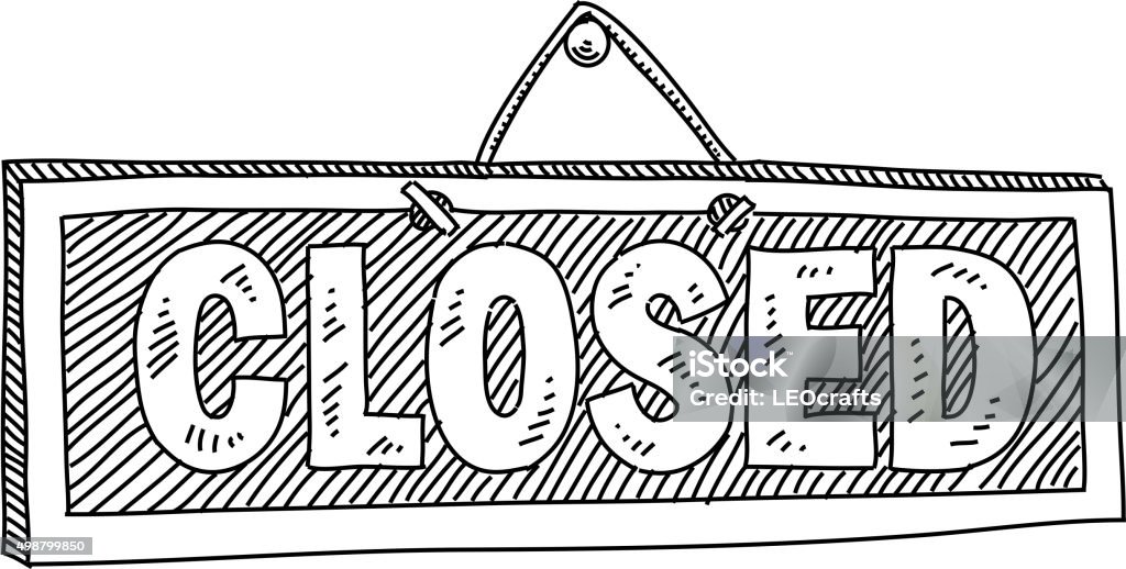 Closed Sign Drawing Stock Illustration - Download Image Now - Closed ...