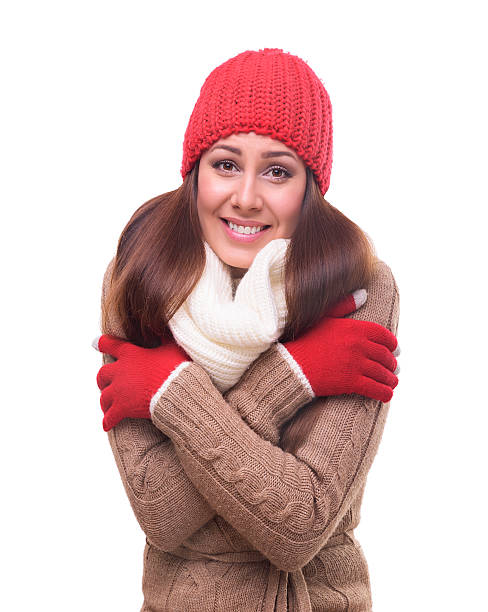 istock Freezing woman isolated on white 498800594