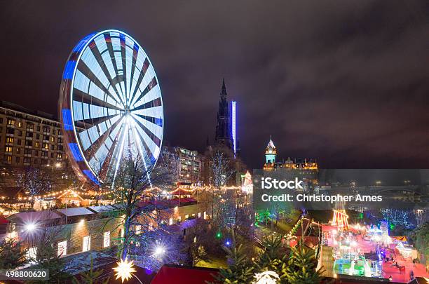 Edinburgh Christmas Festival Amusement Attractions Stock Photo - Download Image Now - Edinburgh - Scotland, Winter, Christmas