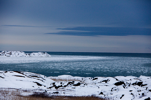 The Hudson Bay in the winter. Churchill, Canada