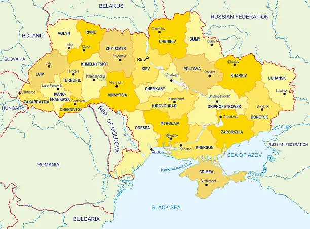 Vector illustration of Ukraine Map