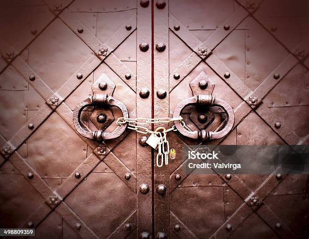 Old Door With Metal Handle And Circuit Stock Photo - Download Image Now - Accessibility, Architecture, Backgrounds