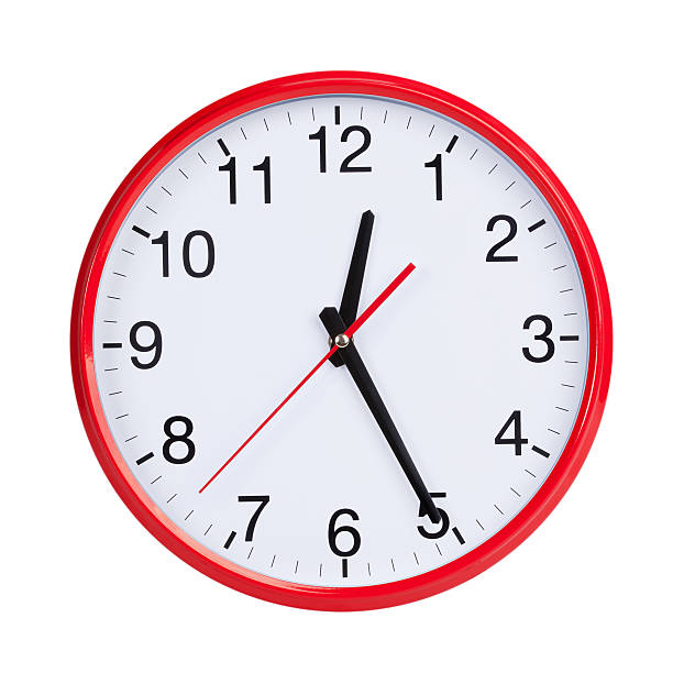 istock Round clock shows half of the first 498812433