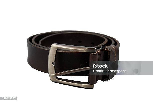 Brown Belt Isolated On The White Background Stock Photo - Download Image Now - Belt, Black Color, Brown