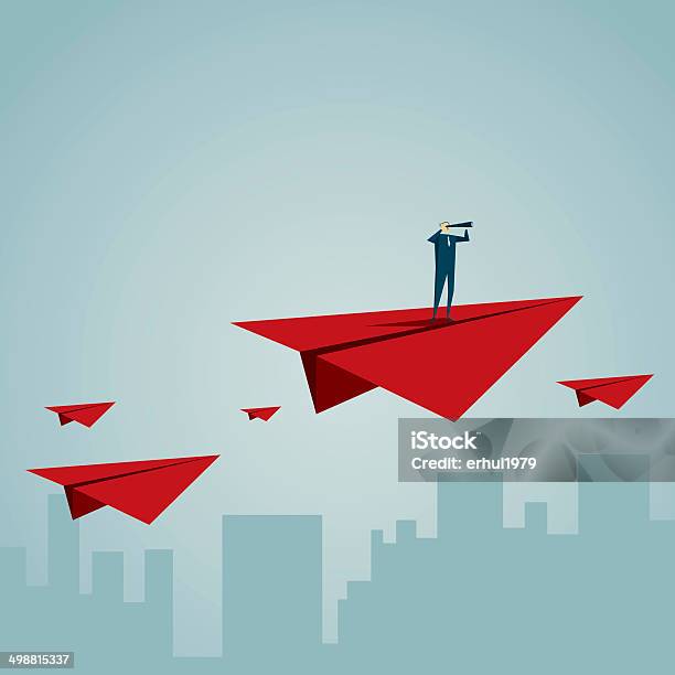 Leadership Stock Illustration - Download Image Now - Paper Airplane, Journey, Vector