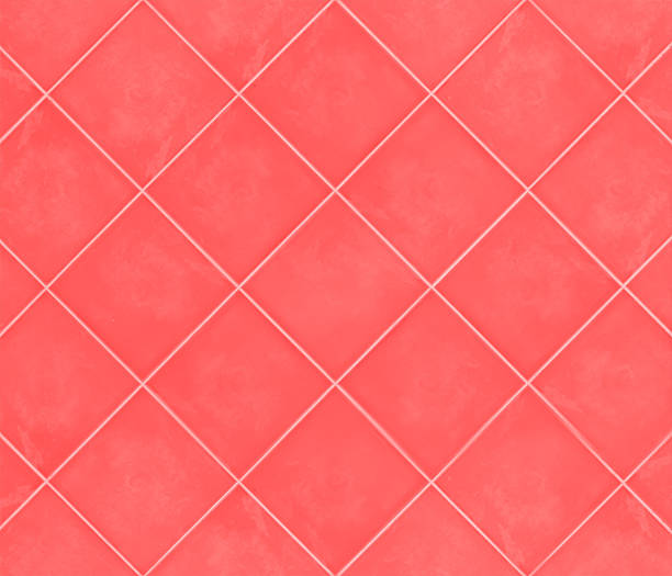 istock red  Tile glossy mosaic Earthenware material in the bathroom 498815459