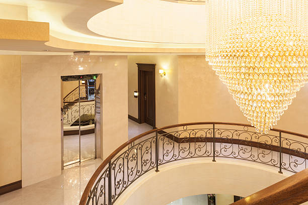 istock Beautiful chandelier in hotel interior 498826857