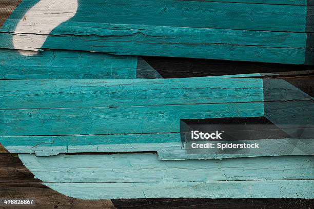 Reclaimed Wood Background Stock Photo - Download Image Now - Backgrounds, Blue, Copy Space