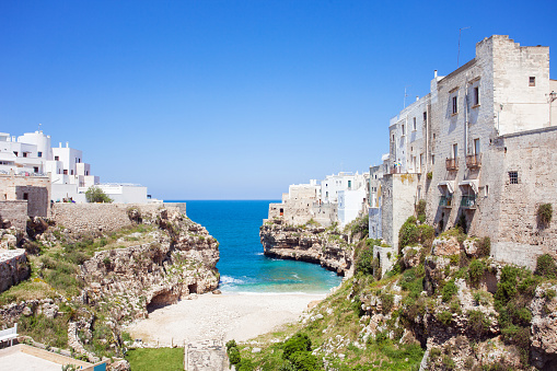 limestone cliffs near the Corsican village of Bonifacio; Bonifacio, France