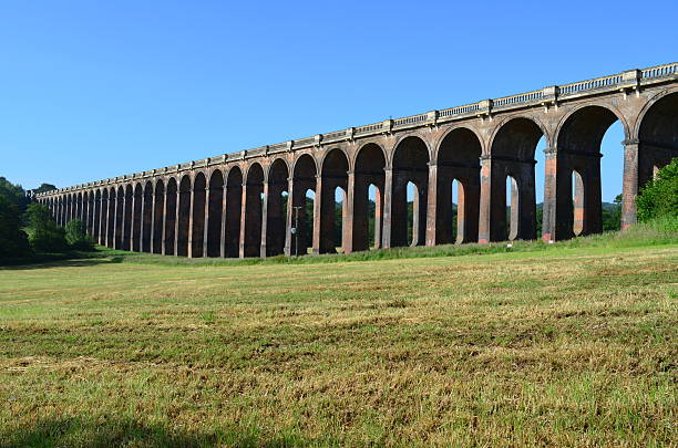 Victorian brick railway viaduct. Ouse valley viaduct in Sussex, England. ouse river photos stock pictures, royalty-free photos & images