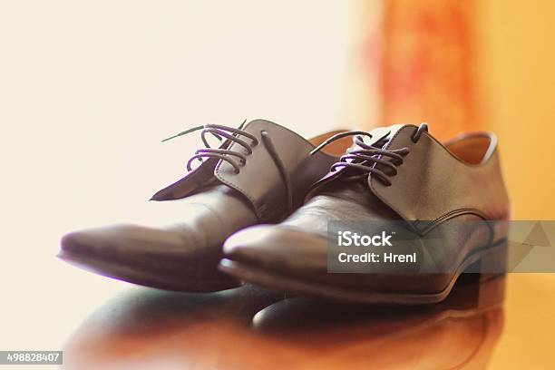 Man Brown Footwear Black Stock Photo - Download Image Now - Adult, Black Color, Bride