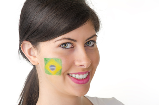 Beautiful Brazilian fan lady