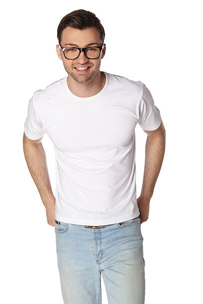 istock Young man with glasses smiling isolated 498829735