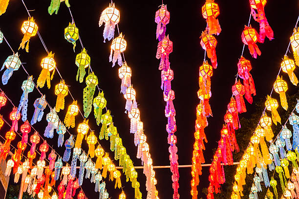istock The Asian lantern hung up on the rail 498830040