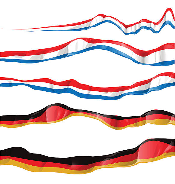 프랑스 및 독일 플랙 설정 - german culture germany german flag flag stock illustrations