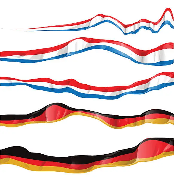 Vector illustration of france and germany flag set