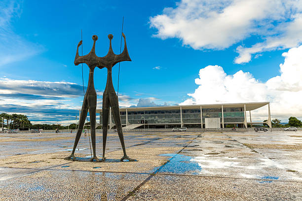 a alvorada palácio, em brasília, brasil - national congress building imagens e fotografias de stock