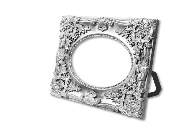 istock The antique gold frame on the white background 498832199