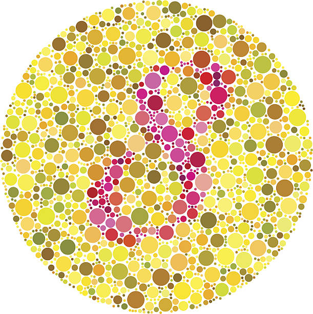 Daltonism test Color blind test mosaic. Number 8. colorblind stock illustrations